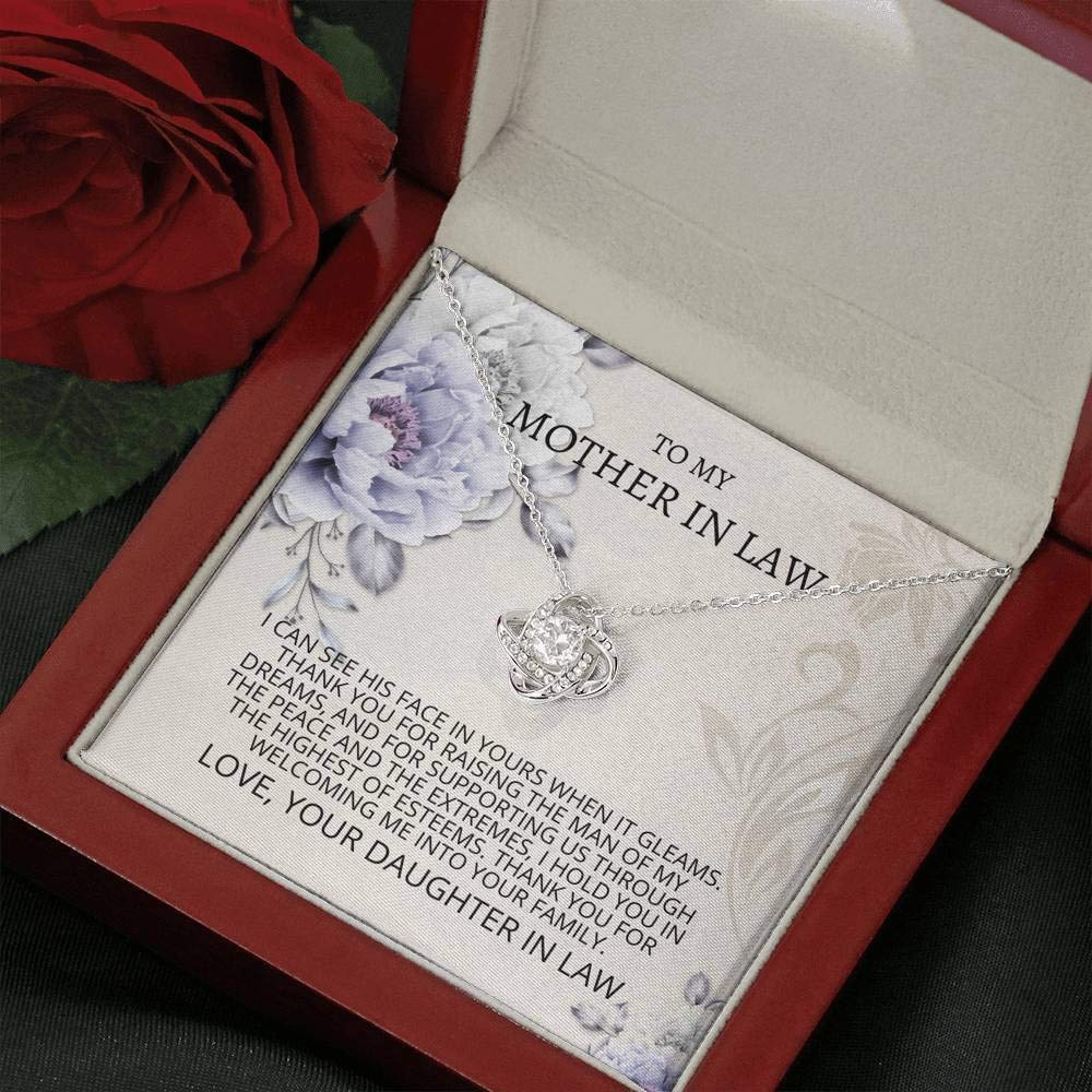 Love Knot Necklace for Mother-in-Law - Perfect Mom Gift for Wedding & Mother's Day
