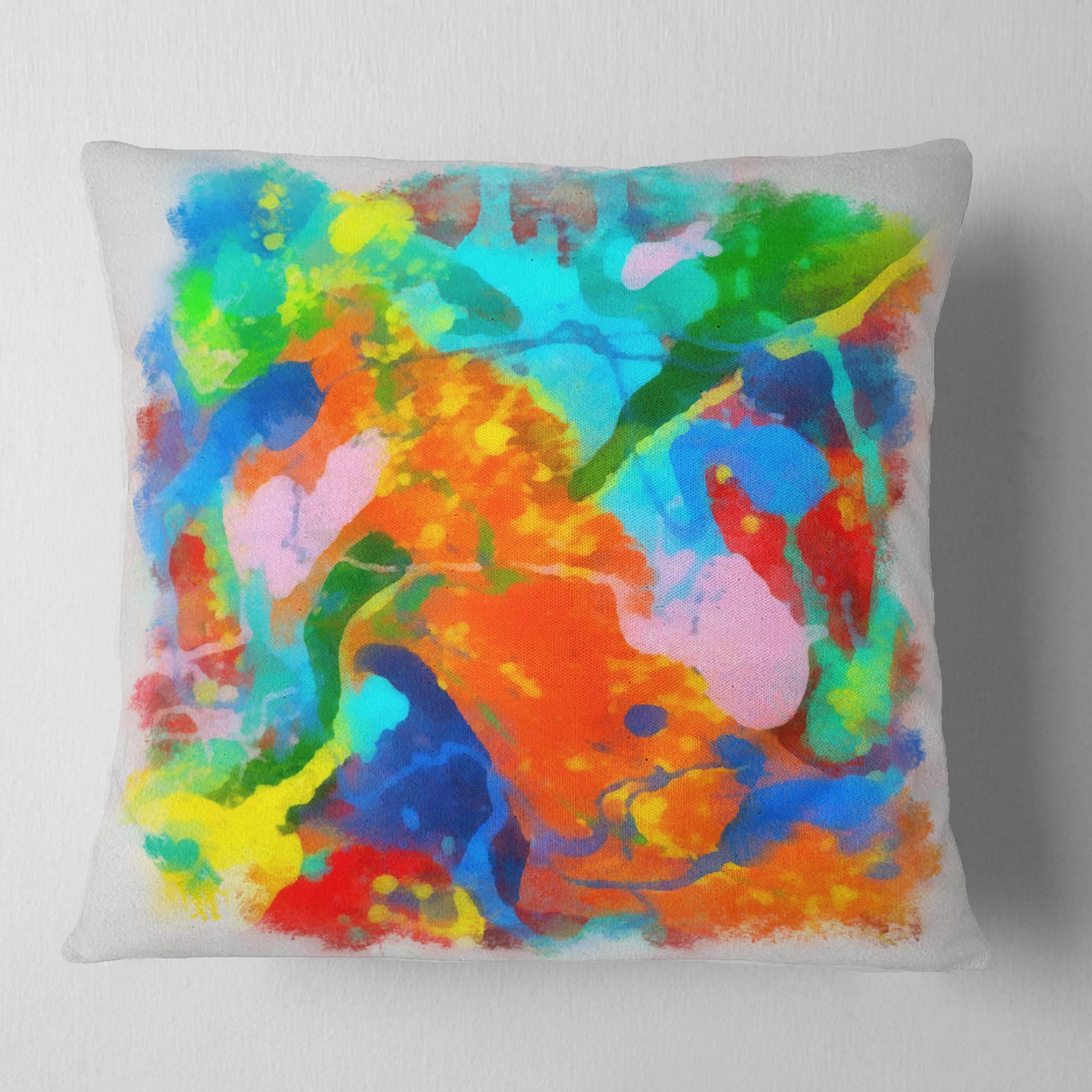 DesignQ CU13613 Soft Blue Pillow Cushion 18x18 Inches - Perfect for Sofa, Bed & Home Decor