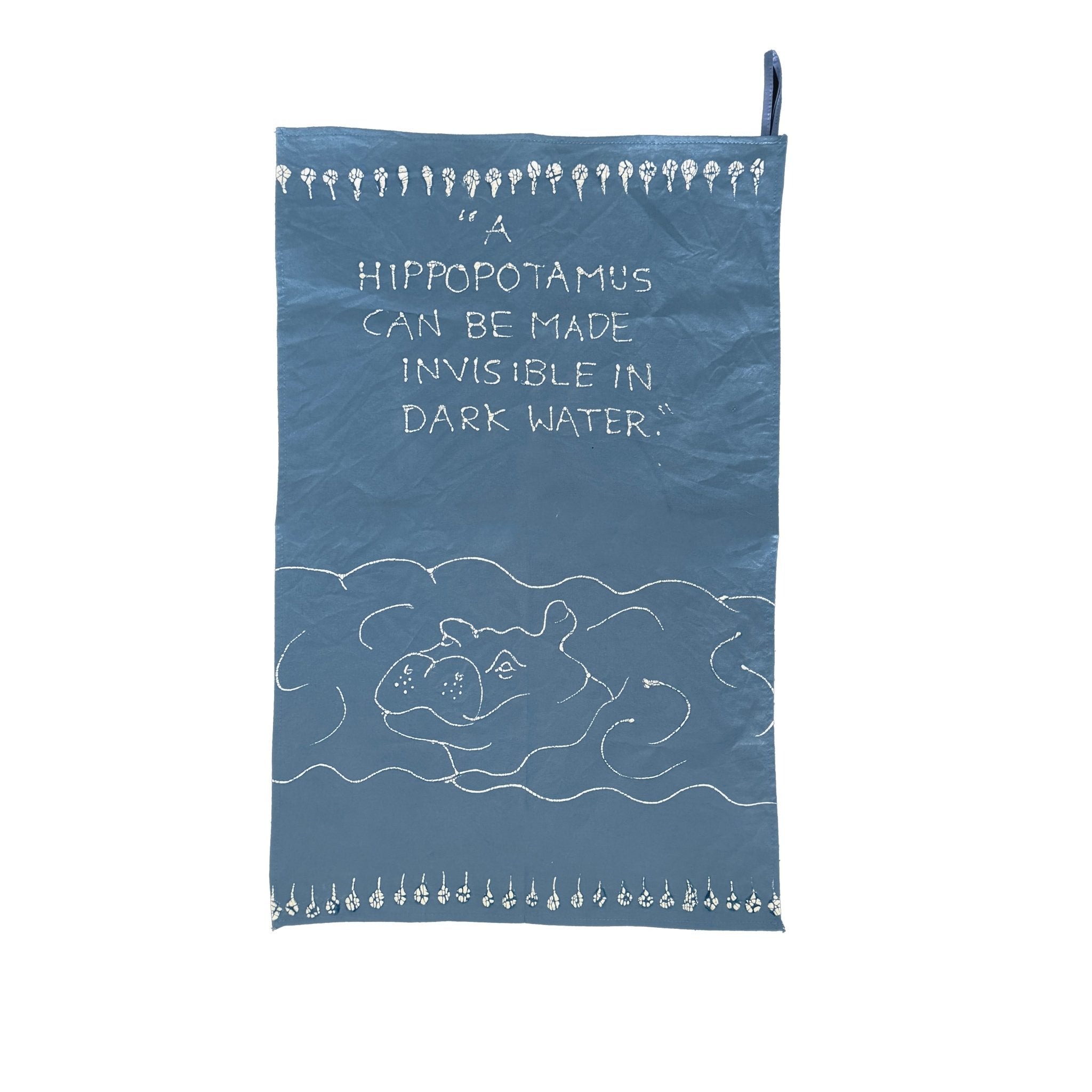 African Proverbs Tea Towel with Hippo Design - Inspirational Kitchen Towel for Cooking, Baking & Home Decor