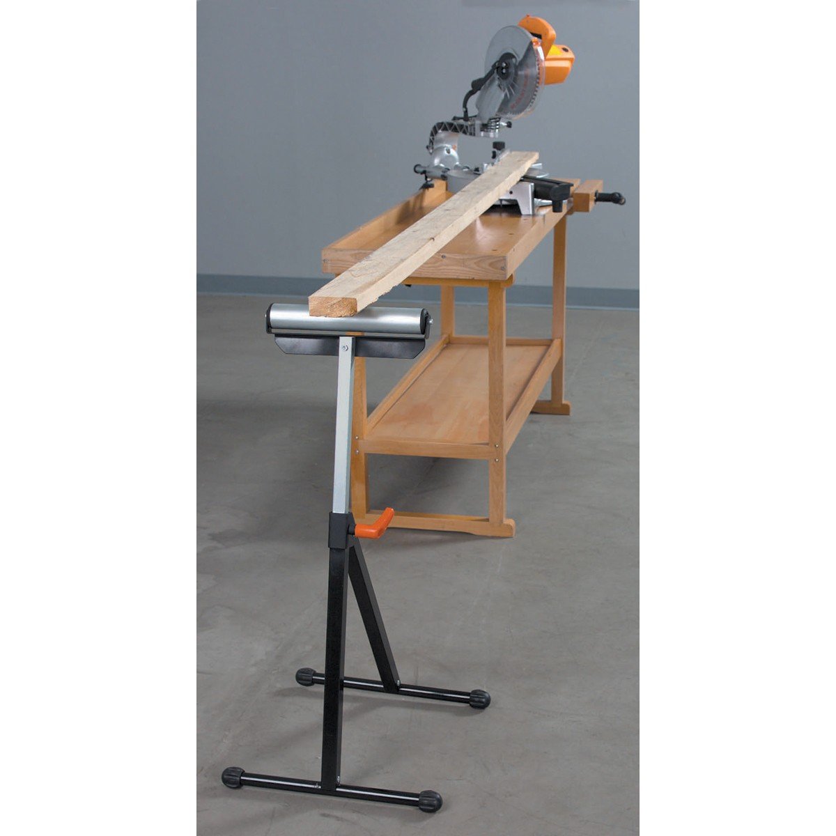 Heavy-Duty Capacity Roller Stand - Supports Up to 132 lbs for Woodworking, Metalworking & DIY Projects - Perfect for Table Saws, Band Saws & Workbench Support