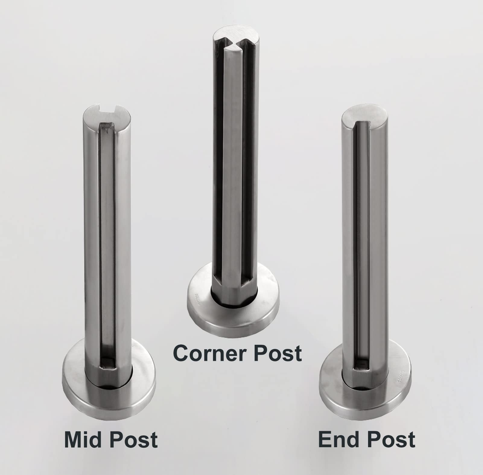 Premium Silver Glass Balustrade System - Heavy Duty Commercial & Indoor Glass Deck Railing with Post Clamps for Stairs, Pools, Platforms & Corridors | Durable Safety Railings for Hotels, Office Buildings & Luxury Homes