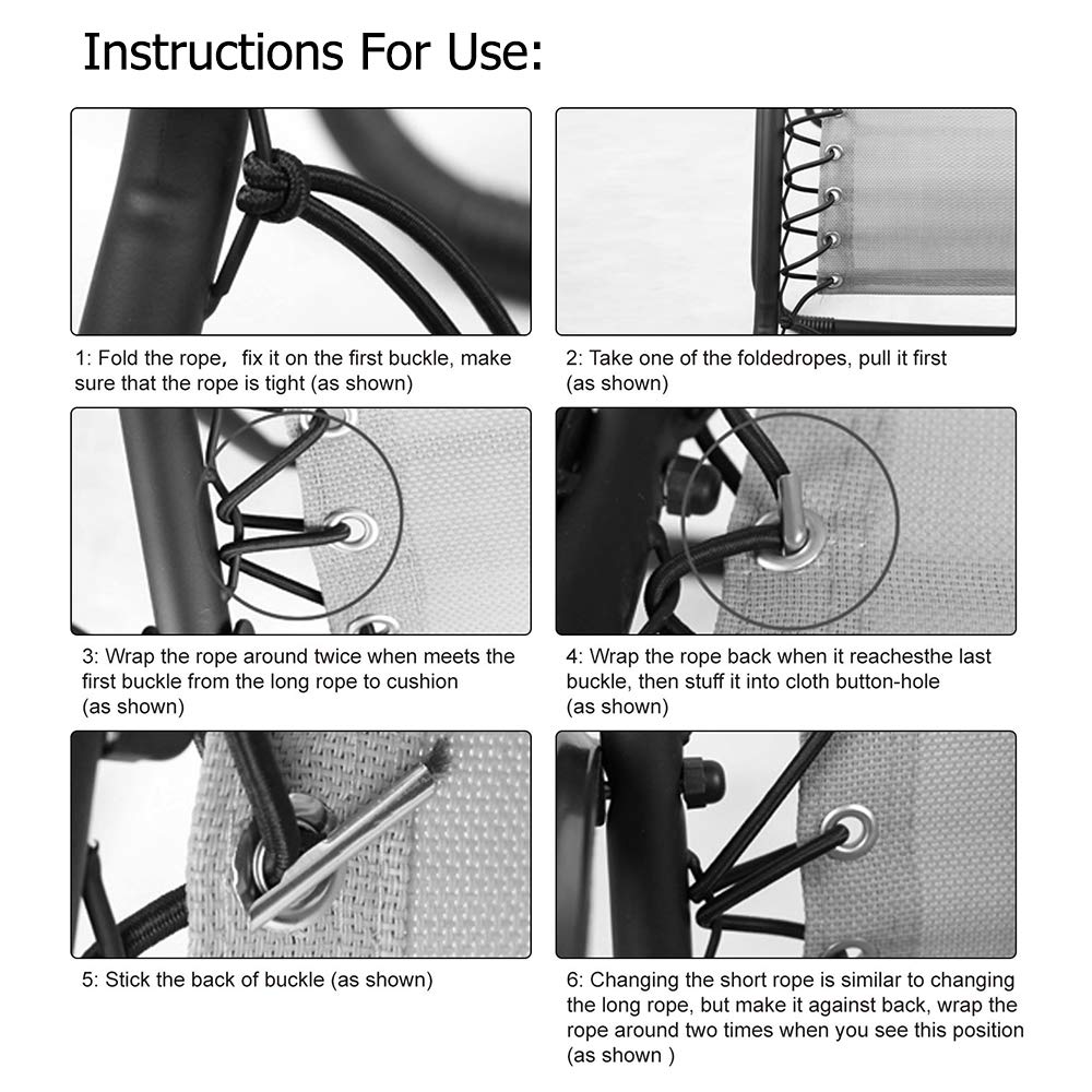 **4-Pack Replacement Bungee Cords for Zero Gravity Chairs - Heavy Duty Repair Kit for Lounge & Recliner Chairs (Brown) - Perfect for Outdoor Patio, Poolside Relaxation & Backyard Lounging**