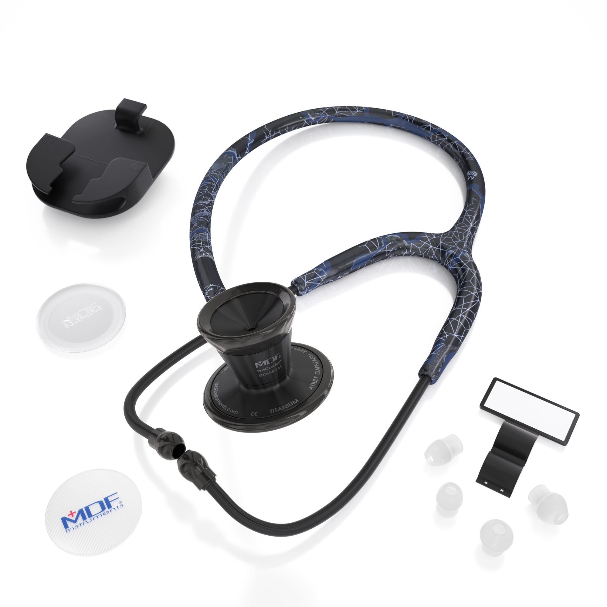 ProCardial® Titanium Cardiology Stethoscope - Realtree Trace Blue/BlackOut - Premium Medical Stethoscope for Doctors, Nurses & Healthcare Professionals - Ideal for Cardiac Exams, Patient Monitoring & Clinical Use