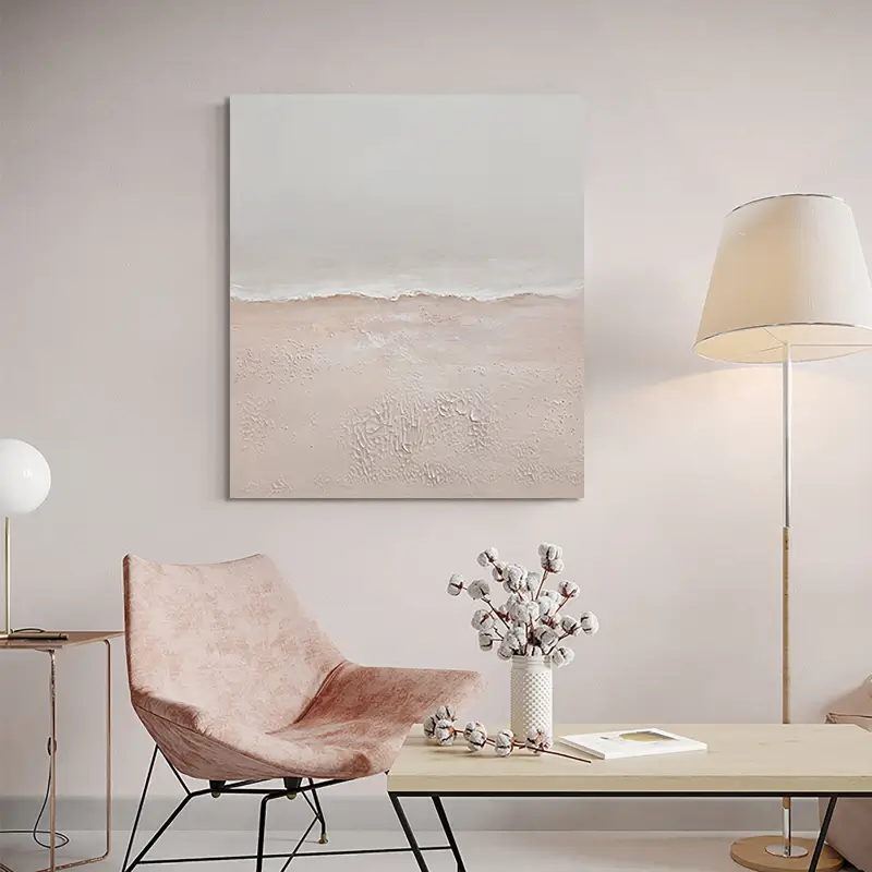 Ocean and Sky Painting #OS 018 - Handmade Canvas Wall Art for Home Decor, Office & Living Room - Serene Seascape Landscape Artwork