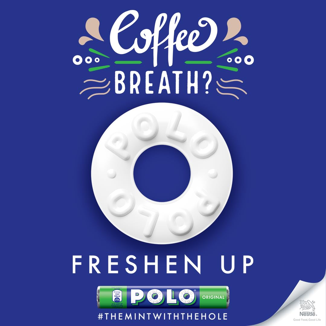 Polo Mints Rolls - 6 Pack of Refreshing Peppermint Candy for Office, Travel & Fresh Breath | Sugar-Free Mint Sweets