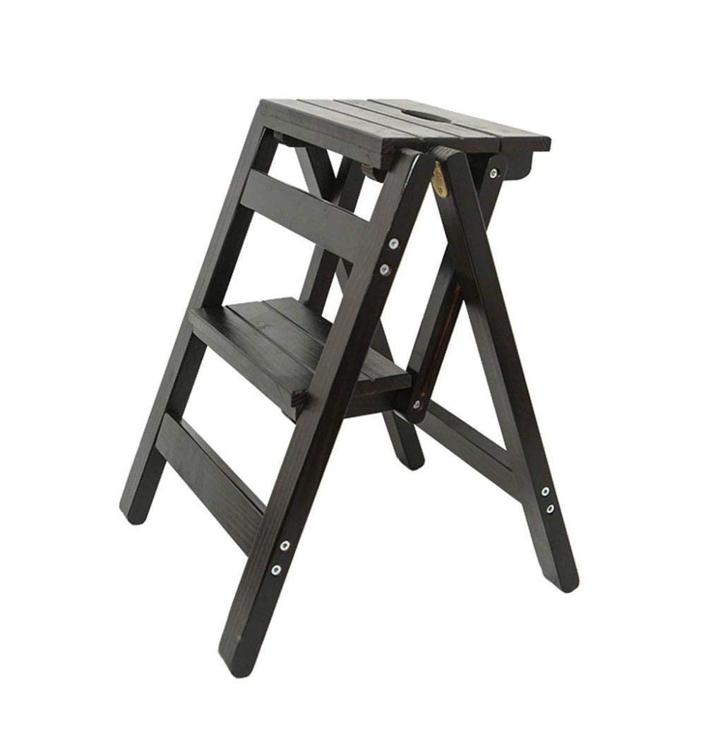 Wooden Folding Step Stool for Home - Multifunctional Kitchen, Office & Library Ladder Stool - Compact, Sturdy & Space-Saving Indoor Climbing Stool for Adults & Kids - Perfect for Reaching High Shelves, Books & Cabinets