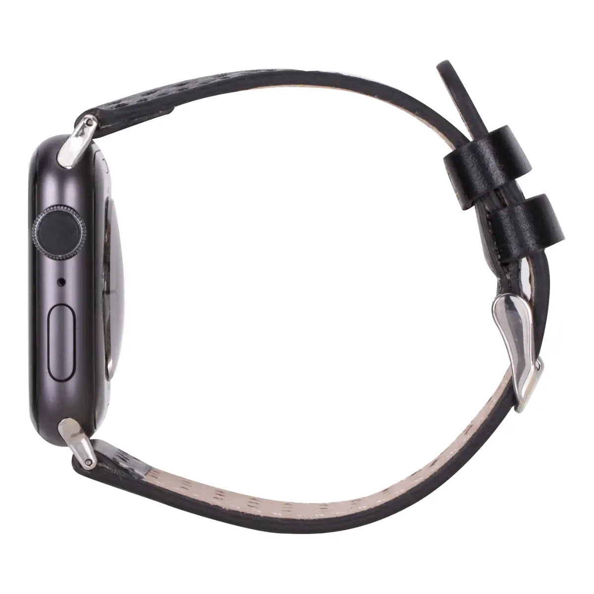 Premium Black Perforated Leather Apple Watch Band - Sporty & Breathable Strap for Workouts, Running & Everyday Wear