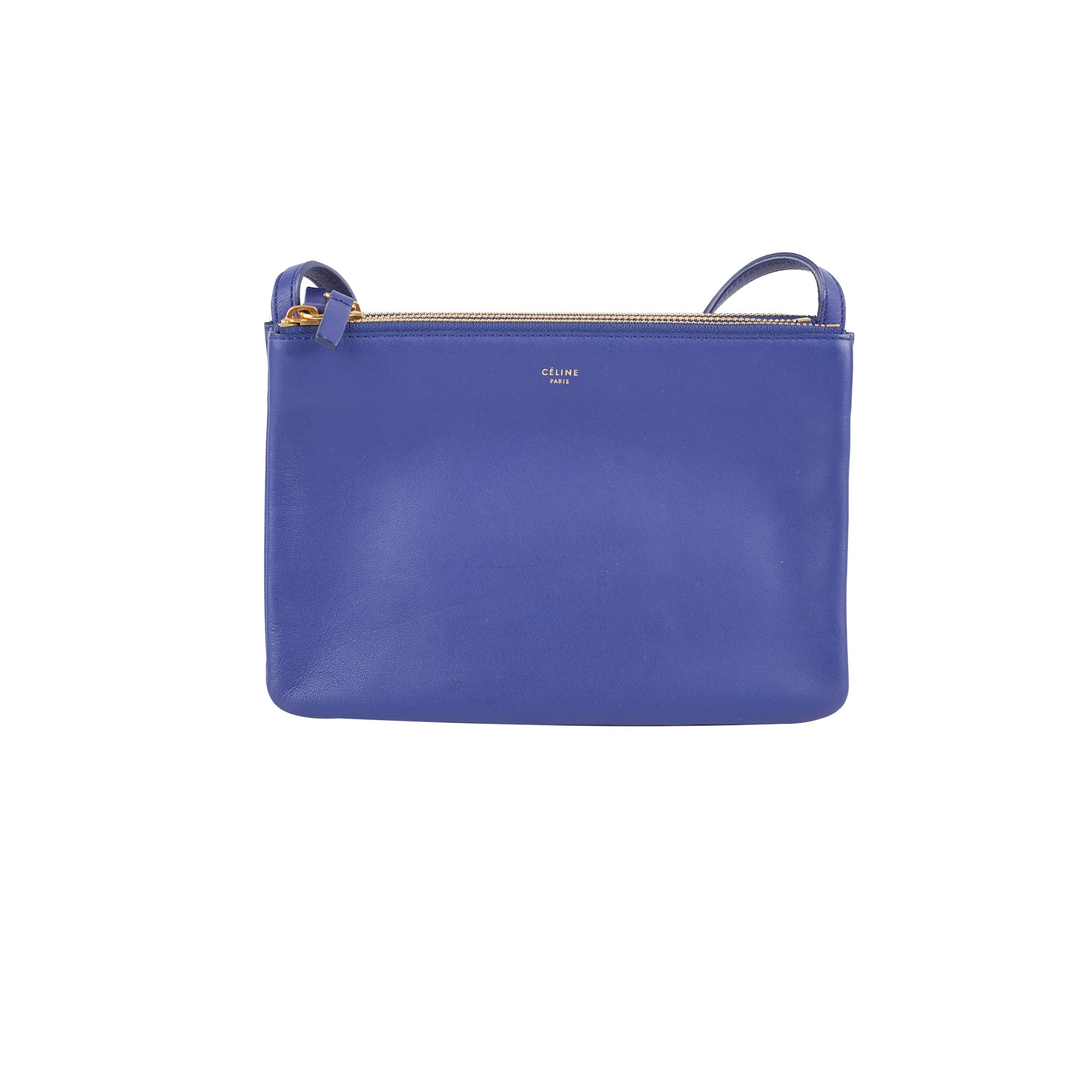 Celine Trio Bag Blue Crossbody Leather Handbag for Women - Stylish & Lightweight Purse for Everyday Use, Travel & Date Night