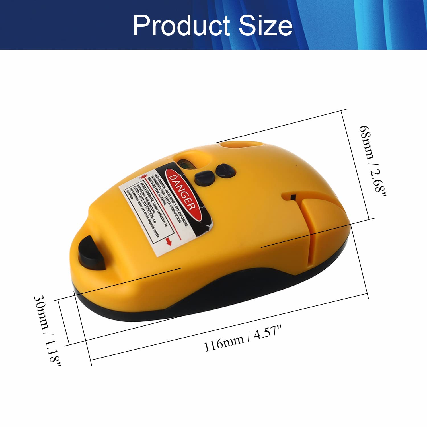 Precision Laser Line Level Tool - 90° Measuring Level with Cross Lines (Orange) - Perfect for Construction, Carpentry, and DIY Home Improvement Projects