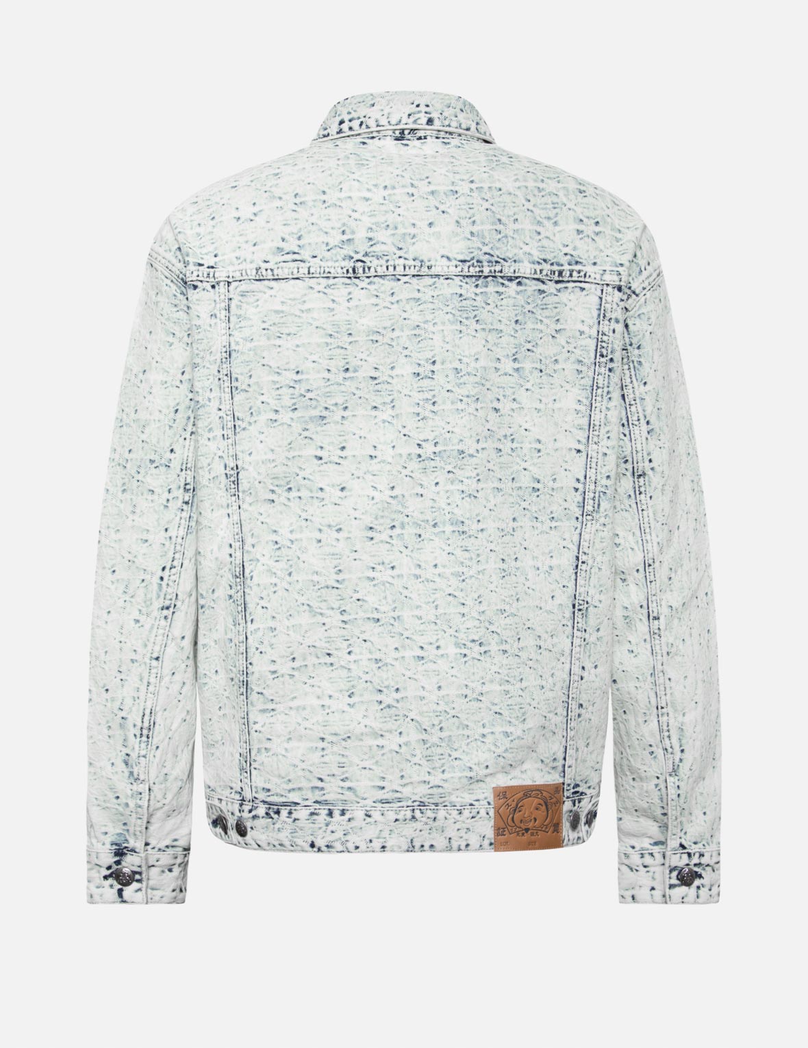 Stylish Allover Kamon Jacquard & Seagull Embroidery Loose Fit Denim Jacket for Women - Casual Vintage Outerwear for Spring & Fall Fashion