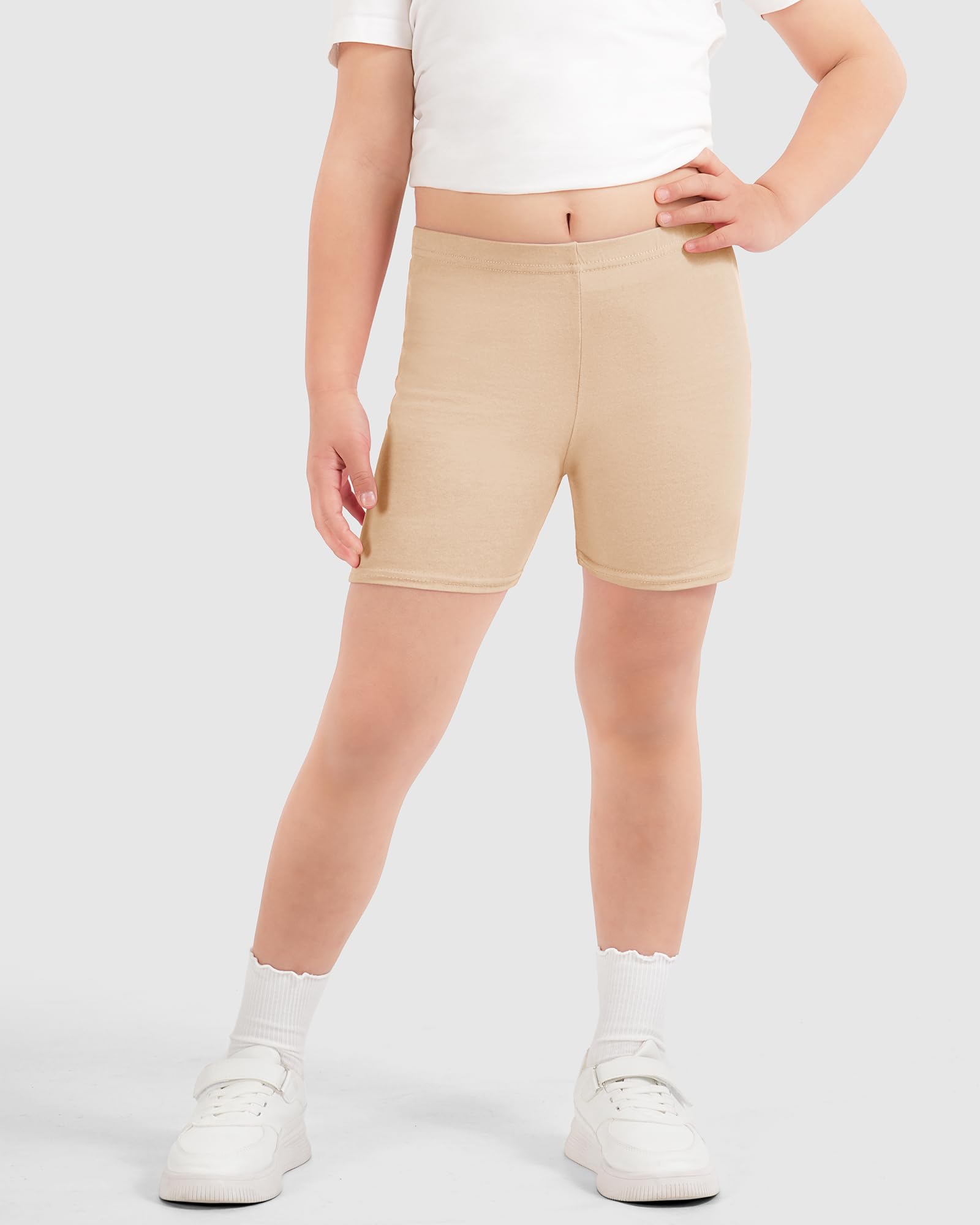 HASMES Girls Bike Shorts - Cartwheel & Safety Biker Under Dress Dance Shorts for Gymnastics, Cheerleading & Active Play