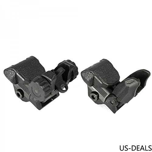 Polymer Flip Up Backup Sights for AR-15 & CQB - Lightweight & Durable Iron Sights for Tactical Shooting, Hunting & Range Practice