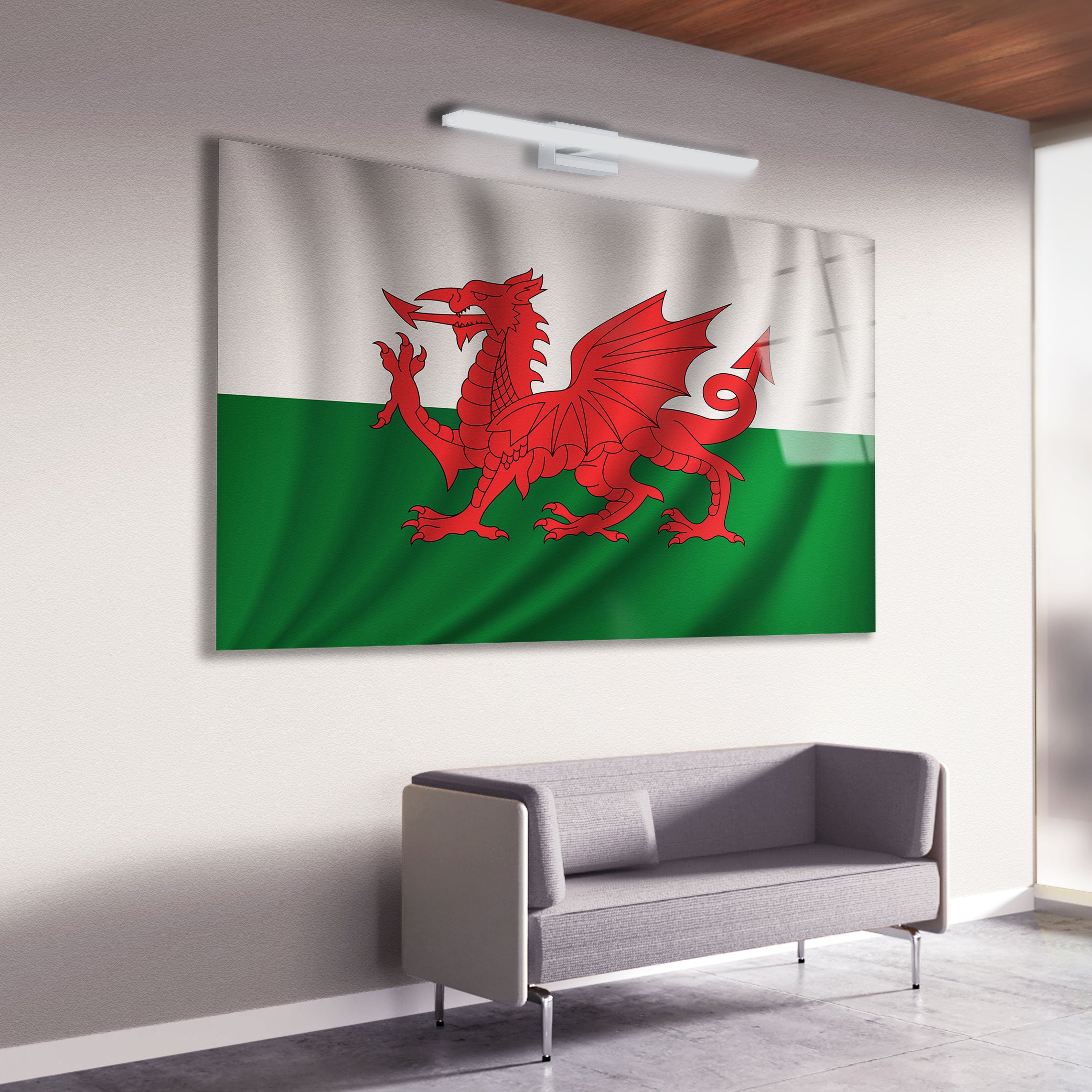 Welsh Dragon Glass Print Wall Art - Elegant Home Decor for Living Room, Bedroom & Office - Perfect Gift for Celtic Culture Lovers