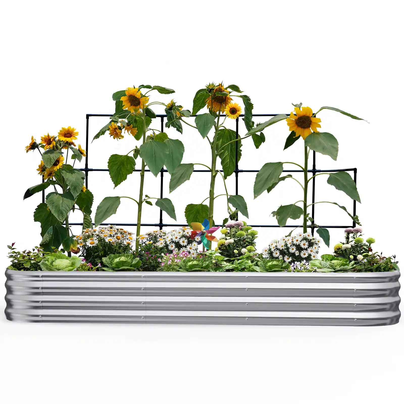 Elevated Raised Garden Bed with Wall Trellis - Perfect for Small Spaces, Urban Gardening & Vertical Planting - Ideal for Vegetables, Flowers & Herbs in Backyards, Patios & Balconies