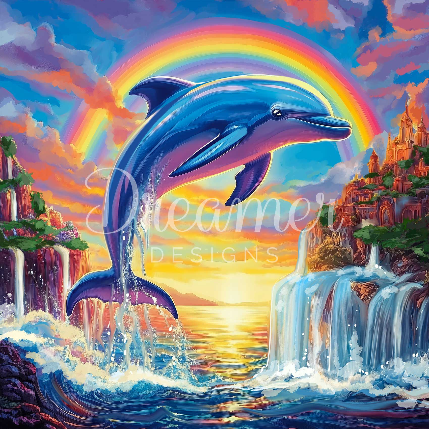 Rainbow Dolphin Plush Toy - Soft & Cuddly Stuffed Animal for Kids, Perfect for Gifts, Bedtime & Nursery Decor