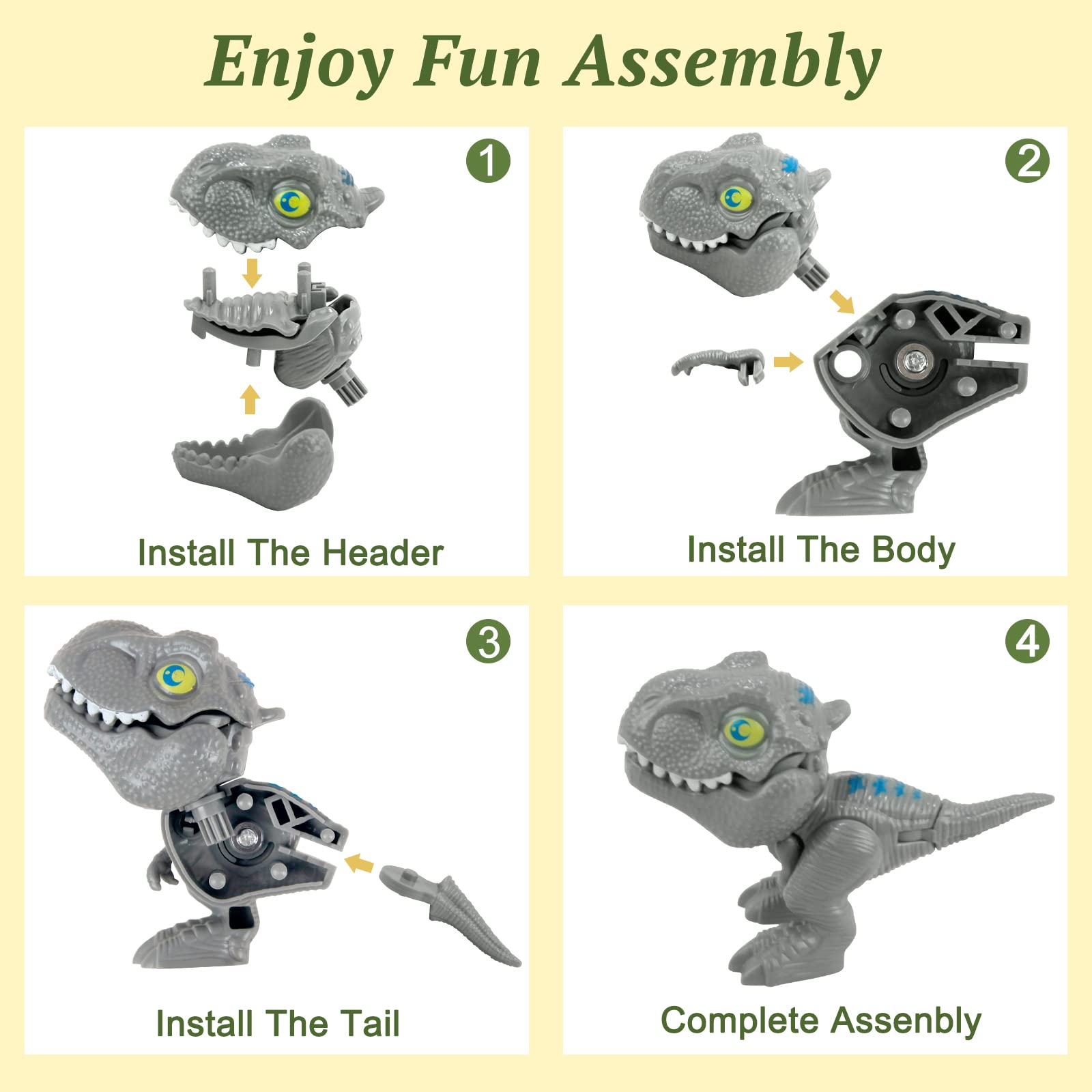 Sealive Dinosaur Toys for Kids Ages 3-5 - 4 Pack Baby T-Rex Dino Eggs for Imaginative Play, Birthday Party Favors & STEM Learning - Perfect for Preschool Education, Dinosaur Themed Parties & Creative Playtime