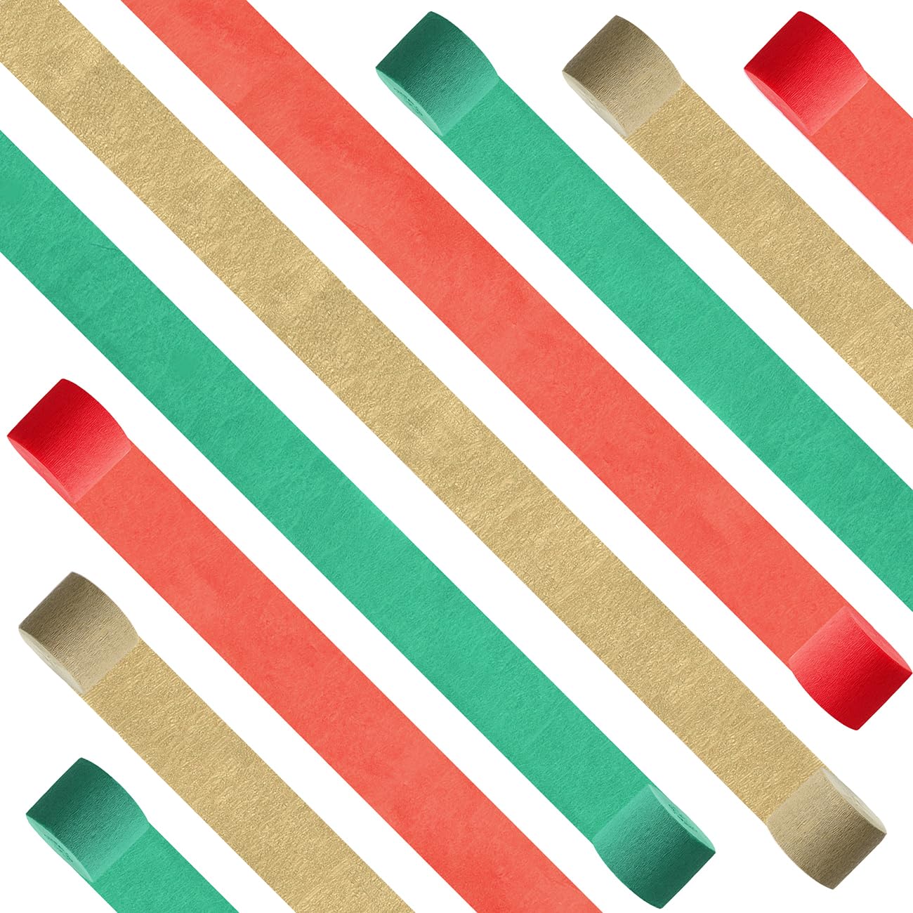 Christmas Party Decorations - Green Red Gold Crepe Paper Streamers for Holiday, Birthday & Home Decor | Perfect for Christmas Gatherings, Surprise Parties & Festive Celebrations