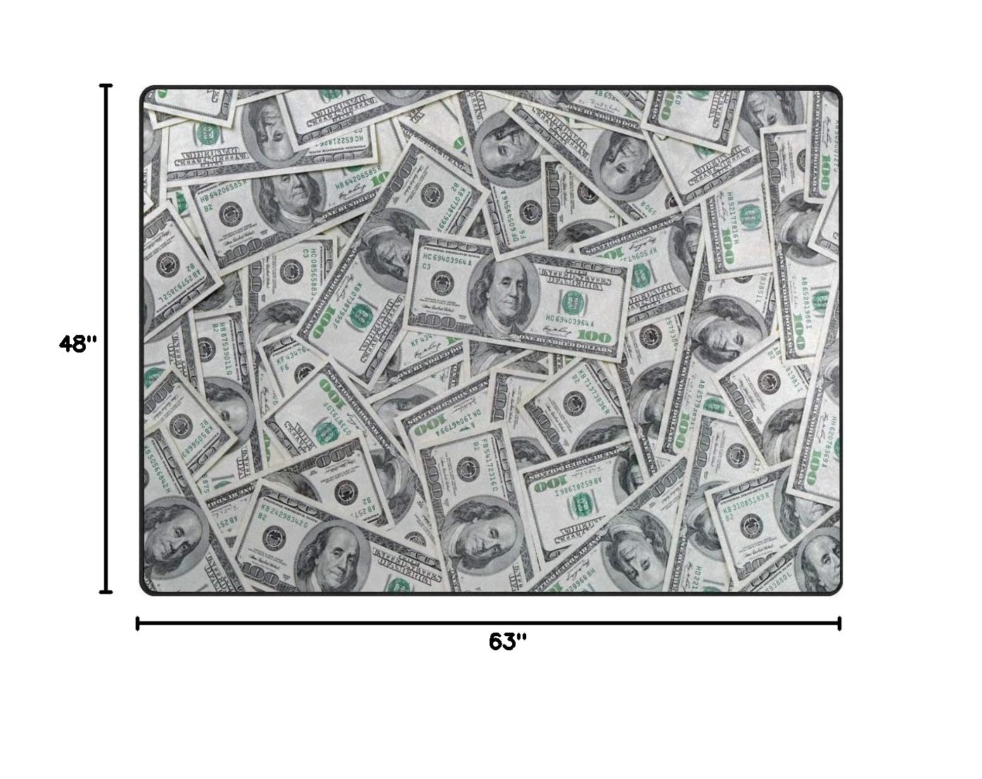 ALAZA Funny Dollar Money Print Area Rug - 5'3