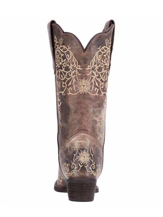 Laredo 52177 Women's JASMINE Flower Embroidery Western Boots in Taupe - Perfect for Country Dancing, Rodeos & Casual Outfits