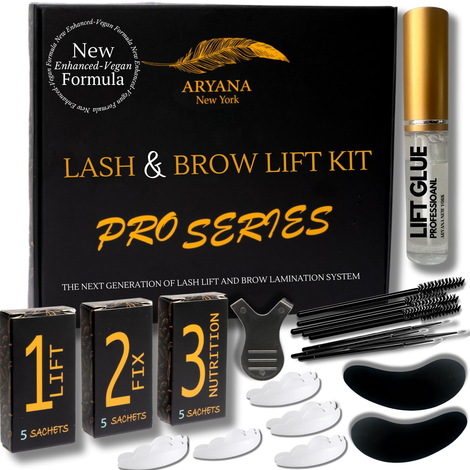 ARYANA NEW YORK Professional Lash Lift & Brow Lamination Kit - At-Home Salon Quality Eyelash Perming & Eyebrow Styling Set for Perfect Curls & Shape | Great for DIY Beauty, Bridal Makeup, and Special Occasions
