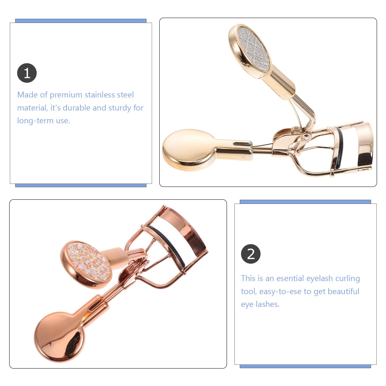 EXCLUZO 2-Pack Professional Eyelash Curler with Non-Slip Finger Grip - Perfect for Home, Travel & Salon Use - Natural Lash Lift for Stunning Eye Makeup Looks