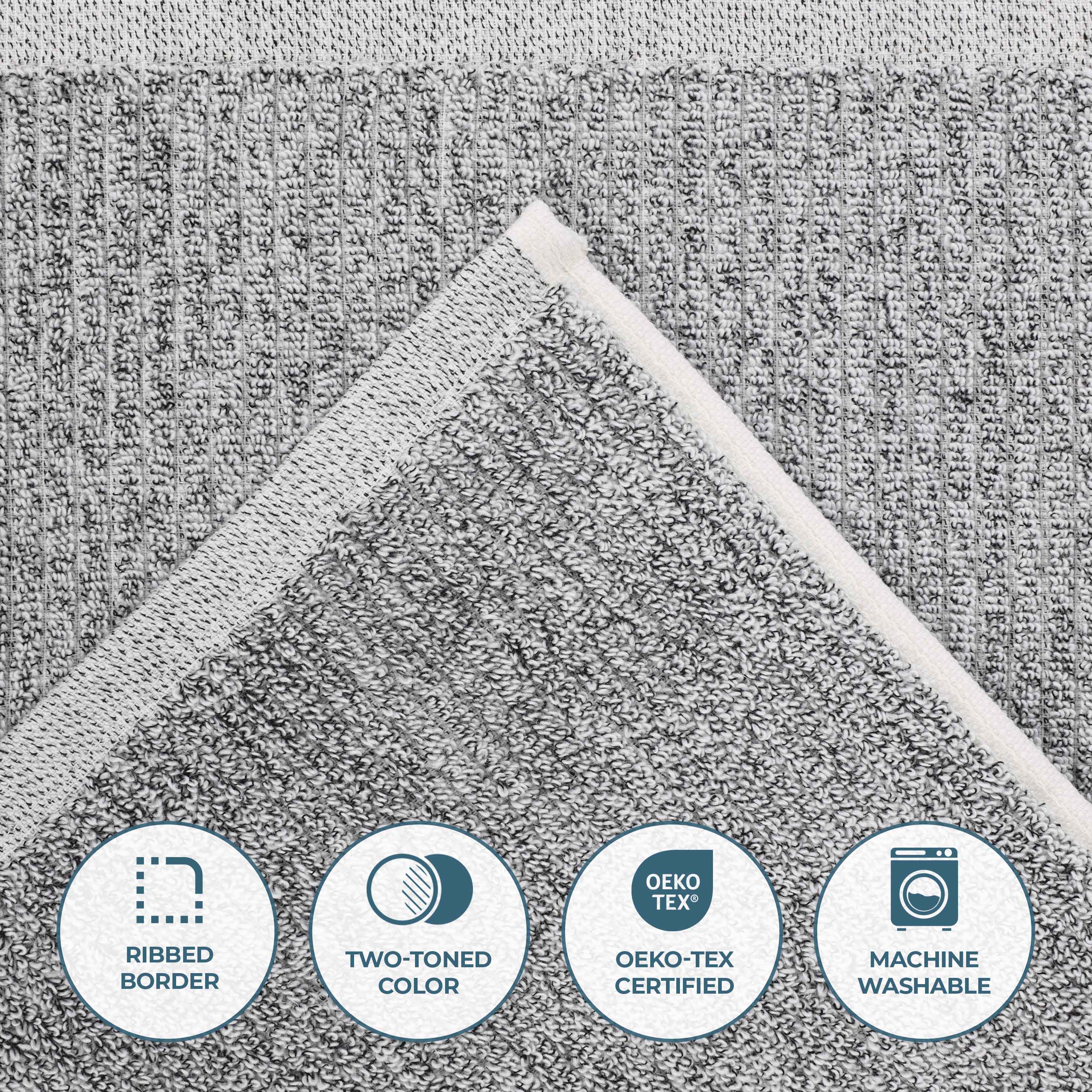 Premium Destin Cotton Blend Bath Towels Set of 2 - Ultra Soft & Absorbent Ribbed Design Bath Sheets for Spa, Gym & Luxury Home Use