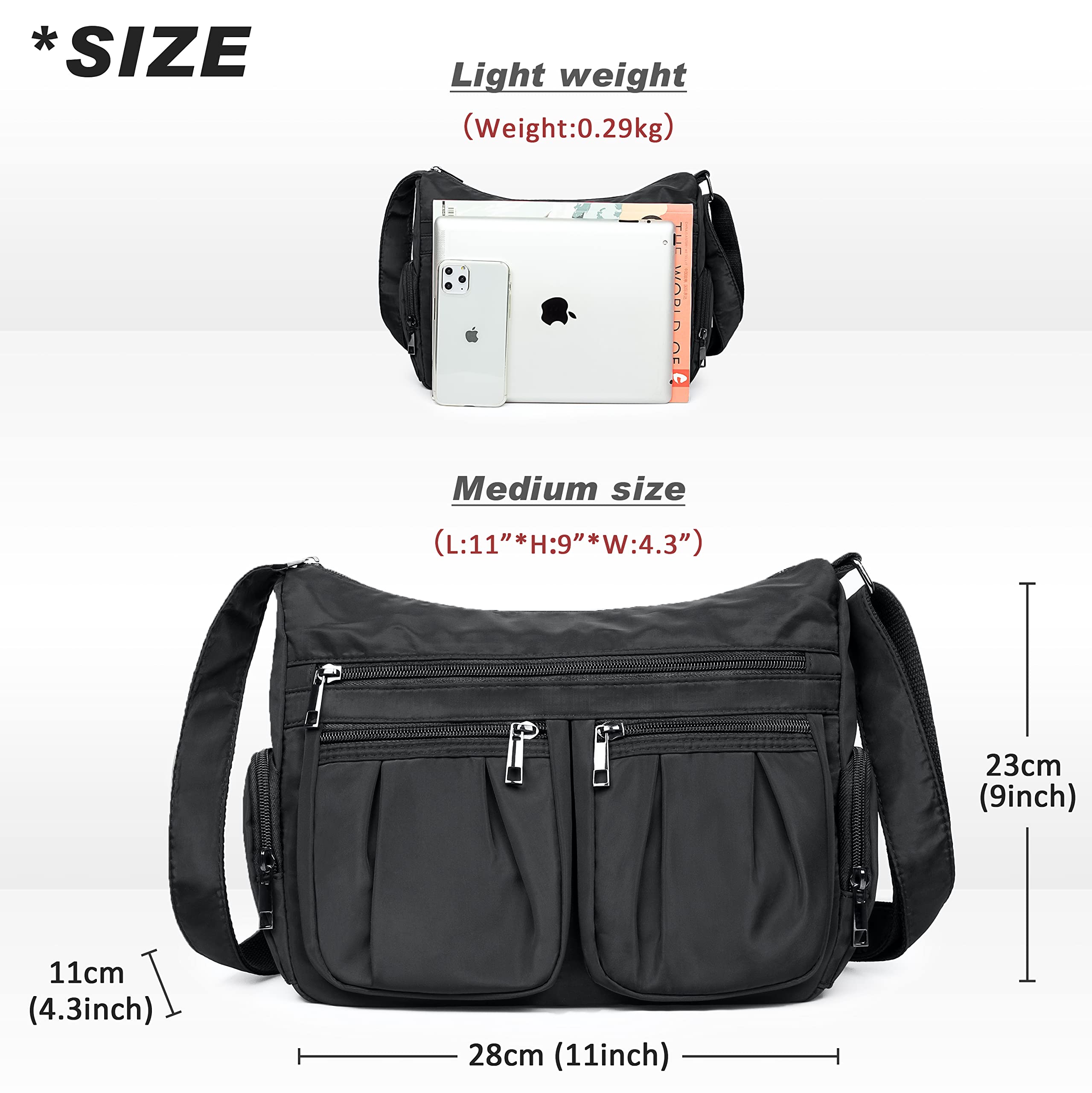 VOLGANIK ROCK Women's Crossbody Bag with Multiple Pockets - Lightweight Shoulder Purse for Travel, Shopping & Daily Use | Fashionable Handbag for Women
