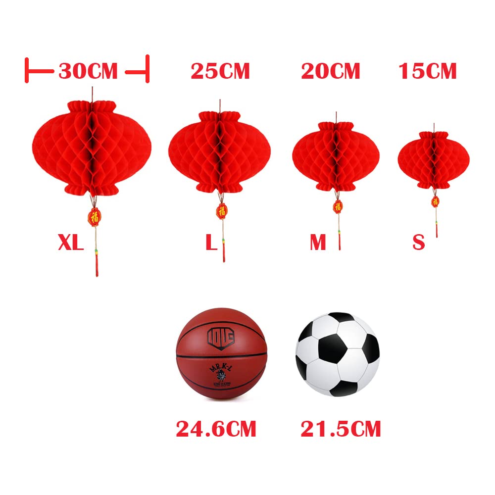20PCS 12 Inch Red Chinese Palace Lanterns - Waterproof Hanging Decorations for Chinese New Year, Spring Festival, Mid-Autumn Moon Festival, Weddings, Parties, Garden & Indoor Decor (X-Large)