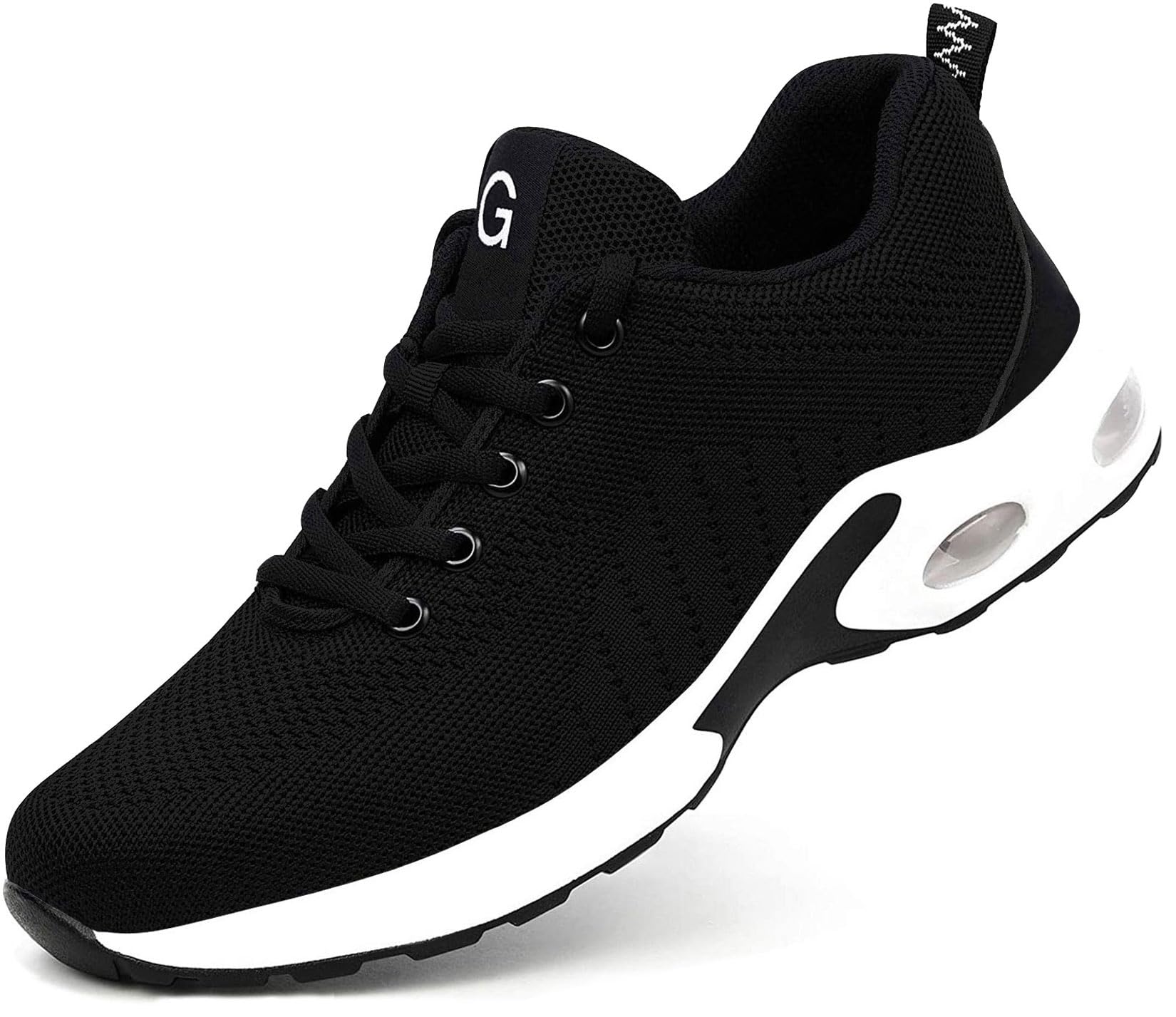 **Tinefiy Steel Toe Shoes for Men & Women - Lightweight Air Cushion Safety Sneakers with Slip-Resistant Work Design - Indestructible Safety Toe Tennis Shoes for Construction, Warehouse & Outdoor Work**