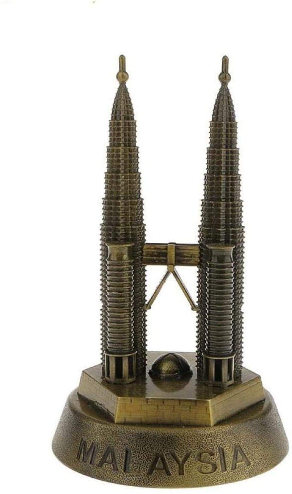 Antique Bronze Twin Towers Model - Metal Landmark Building Decor for Home, Office & Collectibles | Vintage Style Figurine Supplies & Characters for Shelf Display, Gift Giving & Interior Design