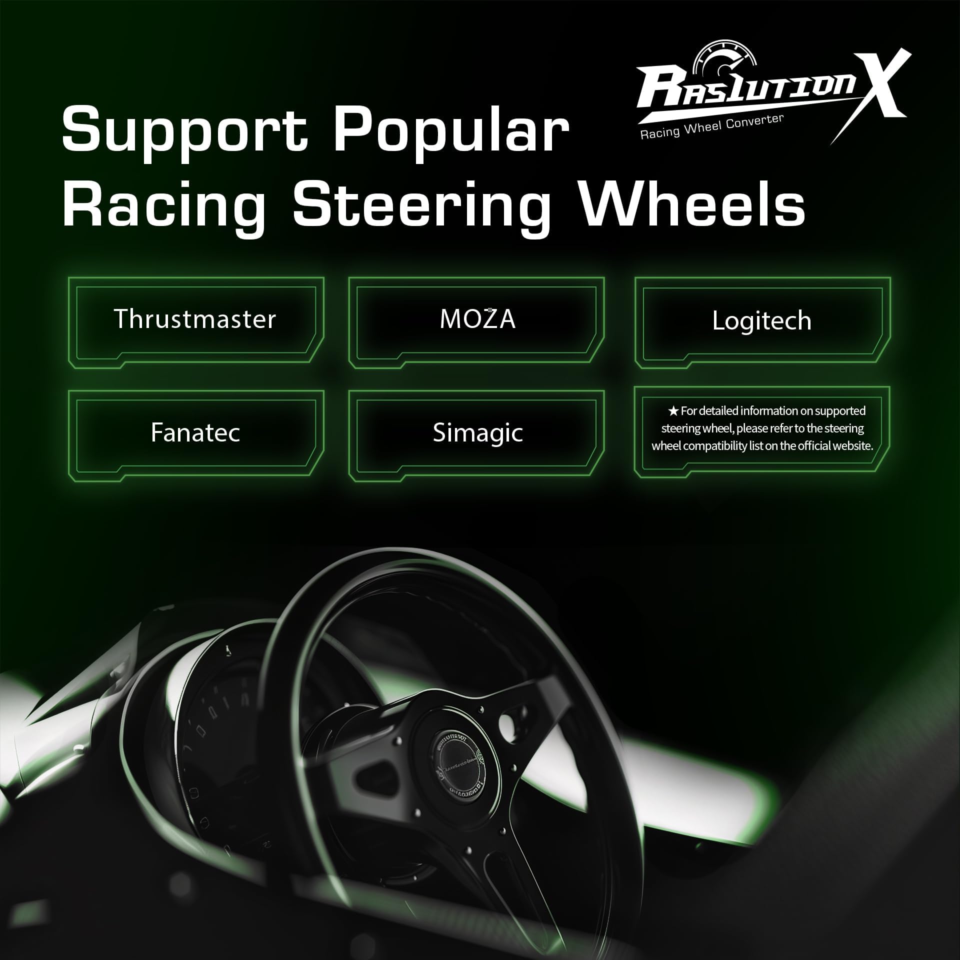 Brook Ras1ution X - Racing Wheel Adapter for Xbox Series X|S, Xbox One & Xbox 360 | 60+ Compatible Steering Wheels | Force Feedback & App Control | Perfect for Sim Racing, Gaming Tournaments & Home Entertainment Setups