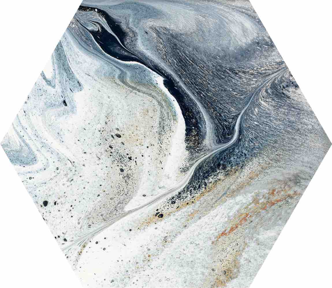 Hexagon Sunset Porcelain Tile 9x10 - Premium Studio Quality Ceramic Floor & Wall Tile for Bathroom, Kitchen Backsplash, and Shower Renovation