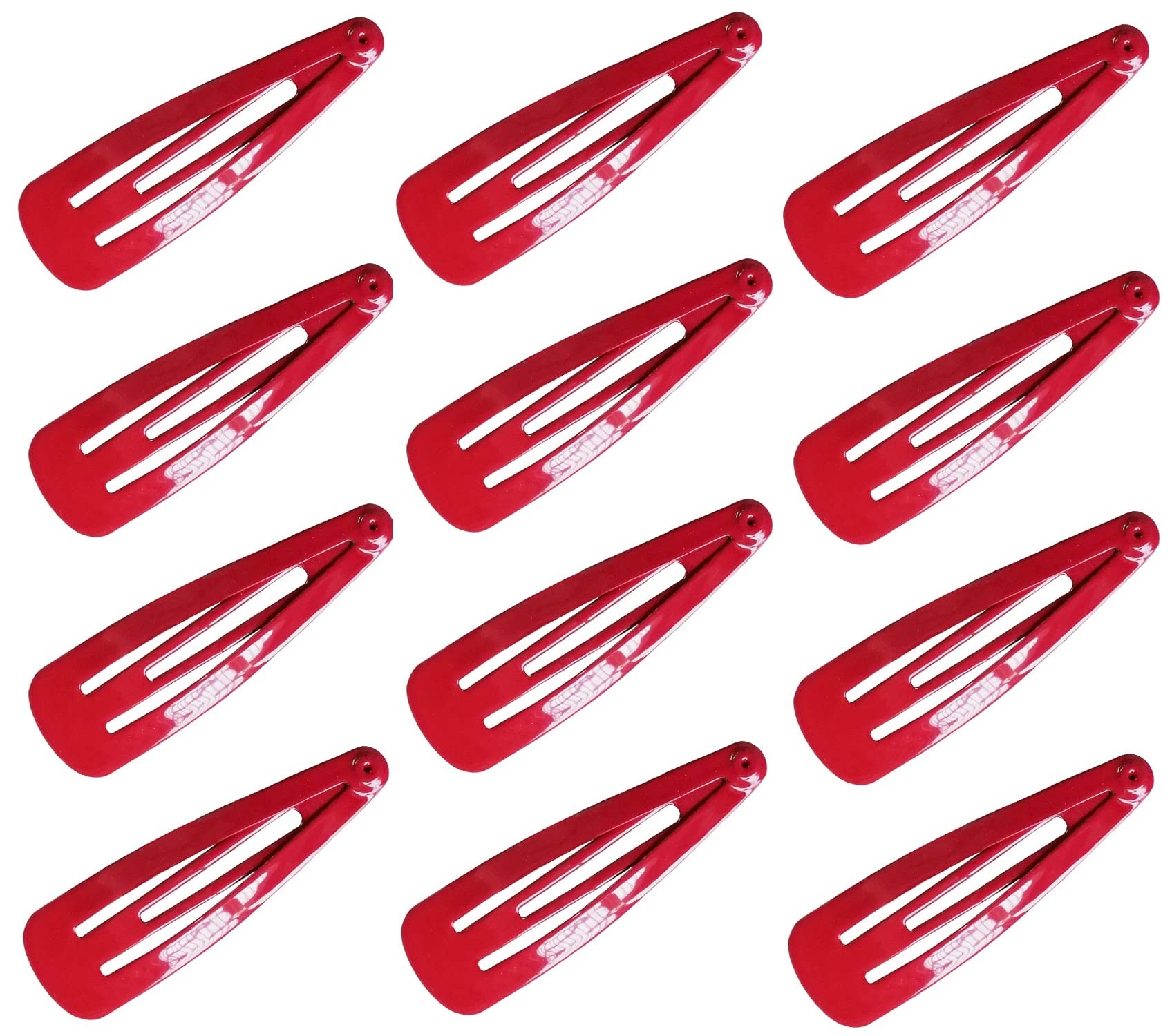 No Slip Metal Tic Tac Hair Clips for Women & Girls - Ghelonadi Snap Hairpins, Barrettes & Hair Accessories for Styling (Red) - Perfect for Work, School & Special Occasions