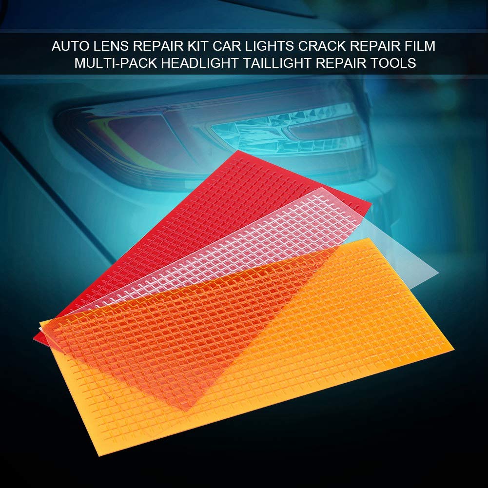 Car Lens Repair Kit - Headlight & Taillight Crack Repair Film Multi-Pack | Auto Lens Restoration Tools for DIY Car Light Maintenance | Perfect for Scratched, Cracked, or Foggy Headlights & Taillights