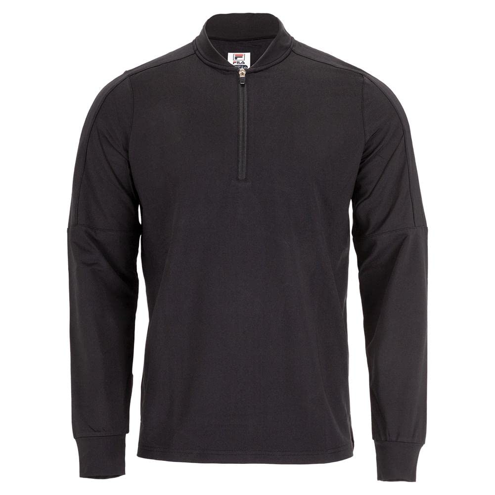 Fila Essentials 1/4 Zip Jacket for Men & Women - Lightweight Black Pullover with Breathable Fabric | Perfect for Running, Gym Workouts & Casual Wear
