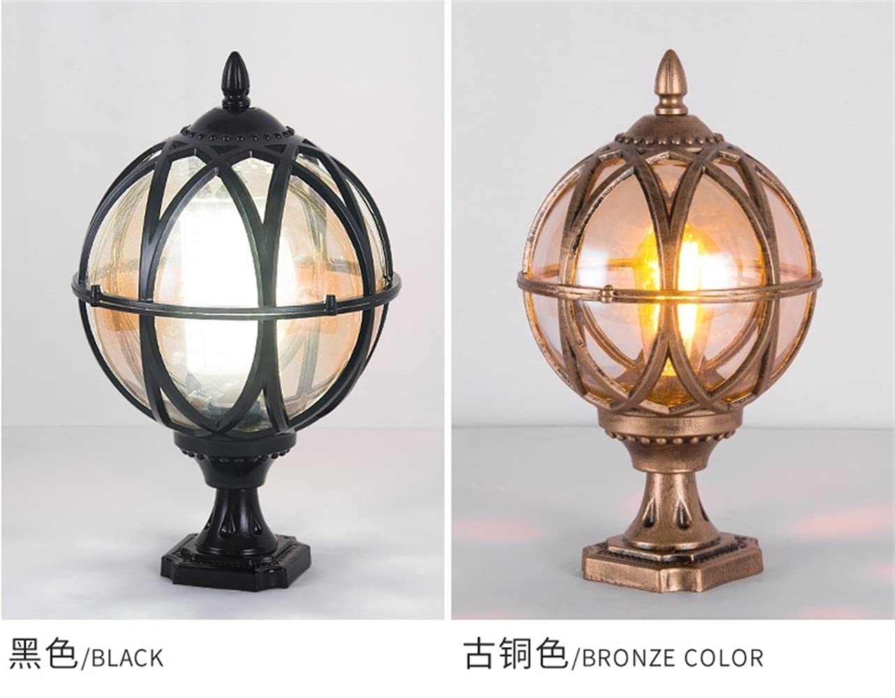 Waterproof Outdoor Column Light Fixture - Landscape Pole Lantern for Garden, Yard, Pathway | Durable Rainproof Exterior Lighting for Patio, Driveway & Pool Area Decor