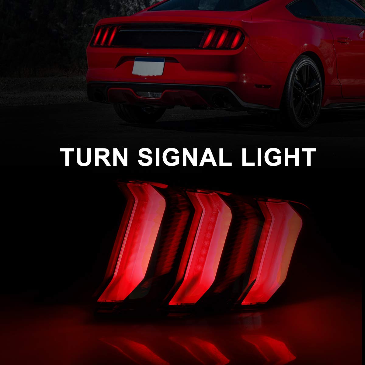 Nixon Offroad LED Tail Lights Assembly for 2015-2023 Ford Mustang - Euro Style Sequential Turn Signals, LED Brake Lights & DRL - Clear Lens (Driver & Passenger Sides) - Perfect for Night Driving & Car Customization