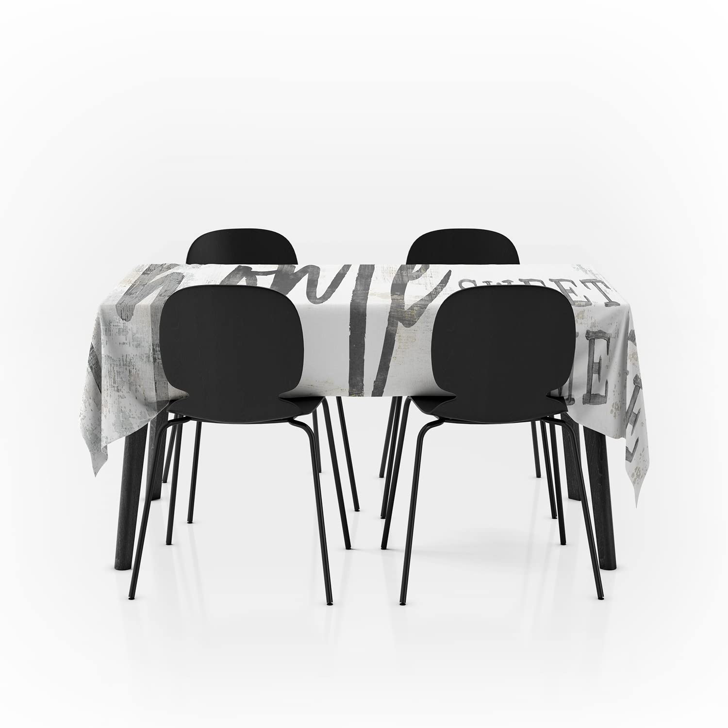 Waterproof Beige White Tablecloth 54x70.9 Inches - Durable Fabric Table Cover for Dining Room, Kitchen, Party & Outdoor Use - Perfect for Family Gatherings, Picnics and Holiday Decorations