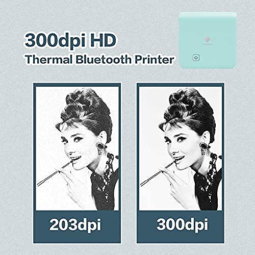 Phomemo M02 Pro Mini Bluetooth Thermal Printer - Portable Pocket Printer with 3 Rolls White Sticker Paper, Wireless Compatible with iOS & Android for Study Notes, Journaling, Office Work, Learning Assistance | Perfect for Students, Teachers & Professionals