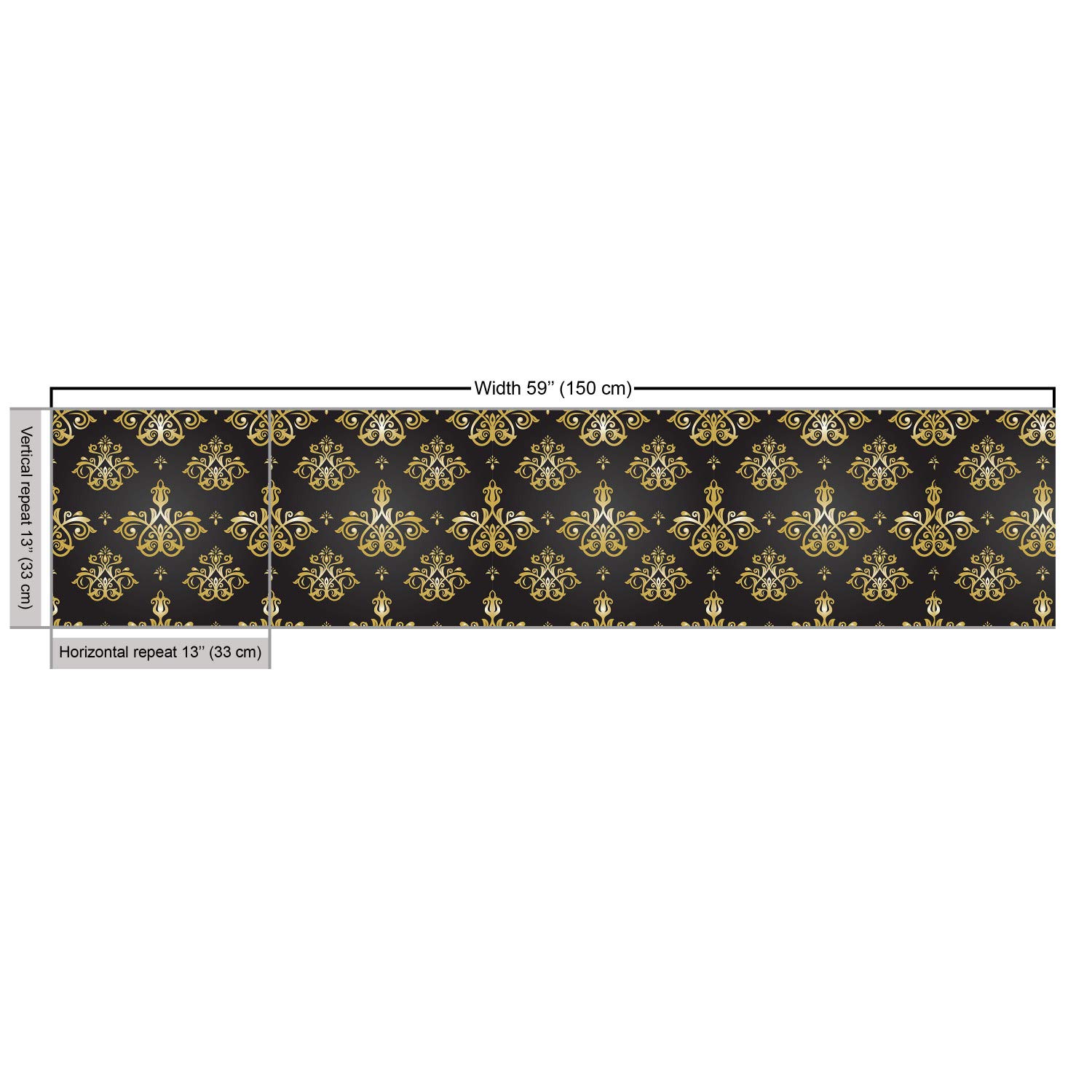 Ambesonne Yellow Damask Fabric - Venetian Floral Upholstery for Home Decor
