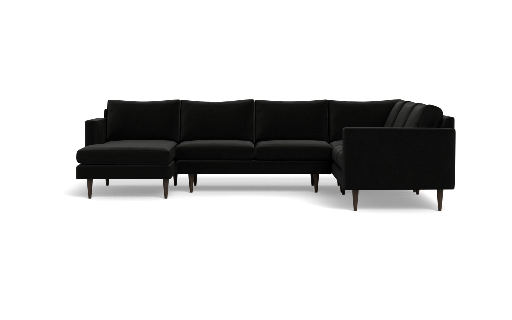 Wallace 131 Modern Untufted Corner Sectional Sofa with Left Chaise - Contemporary Living Room Furniture for Small Spaces & Apartments