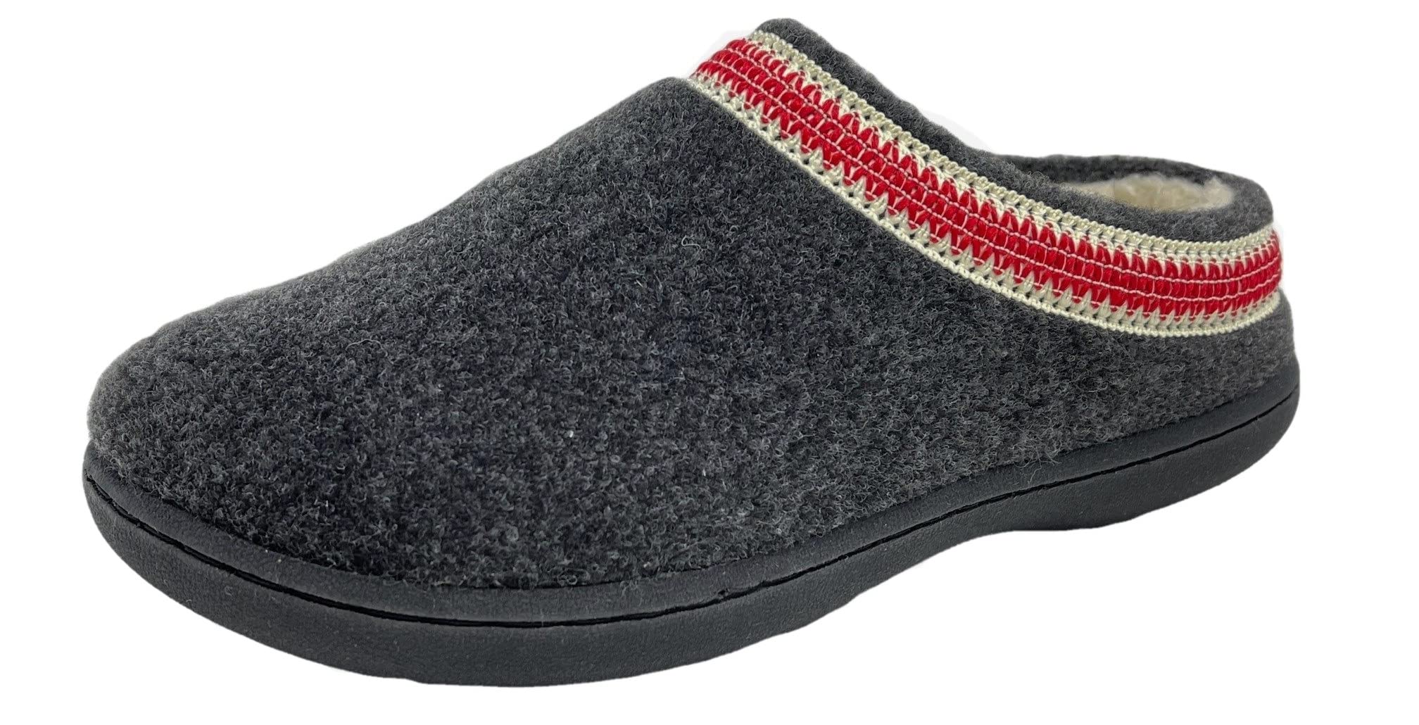 Clarks Women's Wool Felt Clog Slippers JMH1319T - Warm & Cozy Plush Faux Fur Lined House Shoes - Indoor/Outdoor Comfort for Women - Perfect for Lounging, Running Errands & Cold Weather Wear