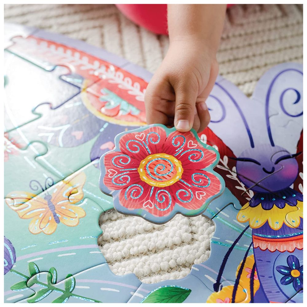 Peaceable Kingdom Shimmery Butterfly Floor Puzzle - 48 Piece Jigsaw Puzzle for Kids Ages 3-6, Educational Toy for Preschool Learning & Home Playtime