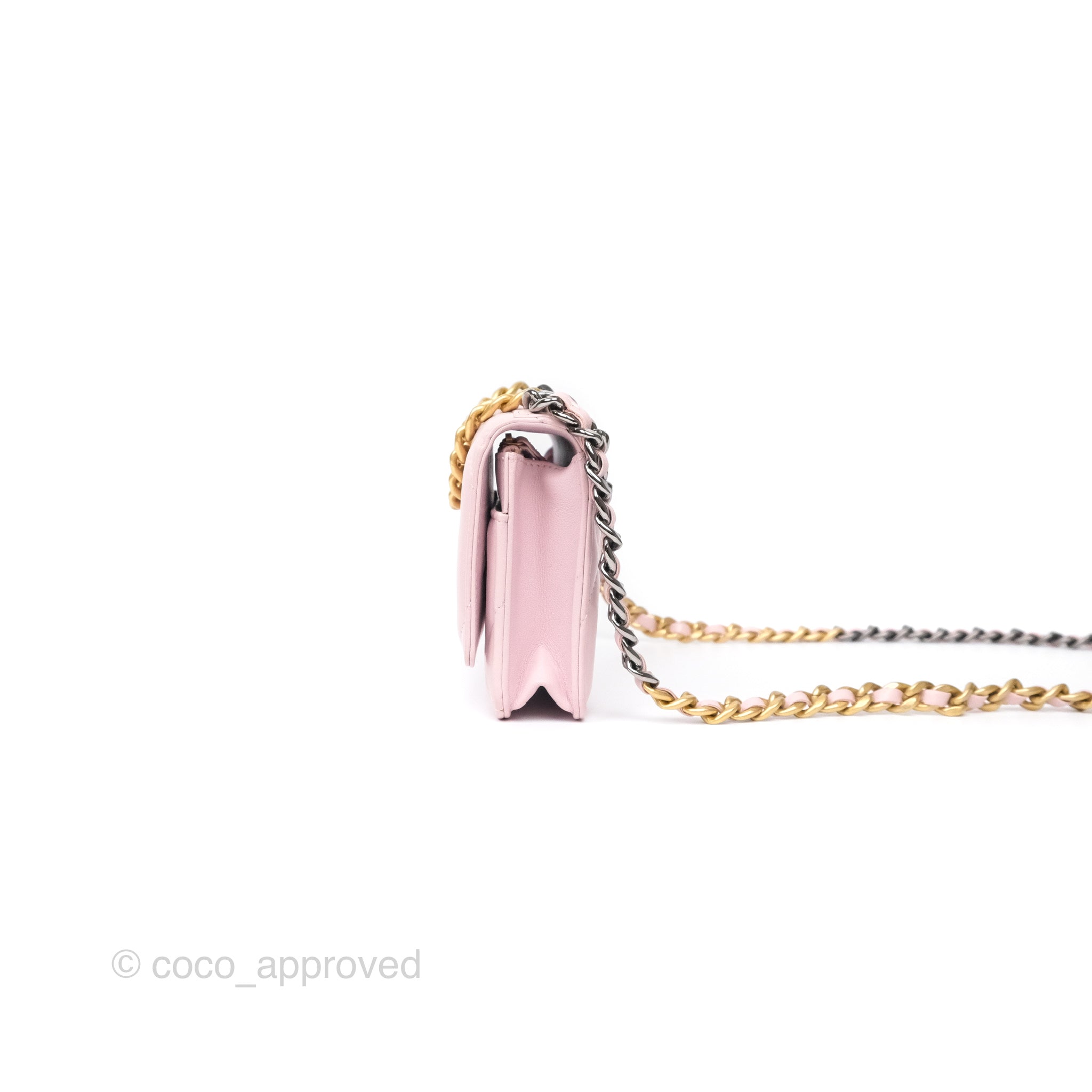 Chanel 19 Wallet on Chain WOC Light Pink Lambskin Mixed Hardware Bag - Luxury Crossbody Purse for Women | Perfect for Date Night, Shopping & Evening Events