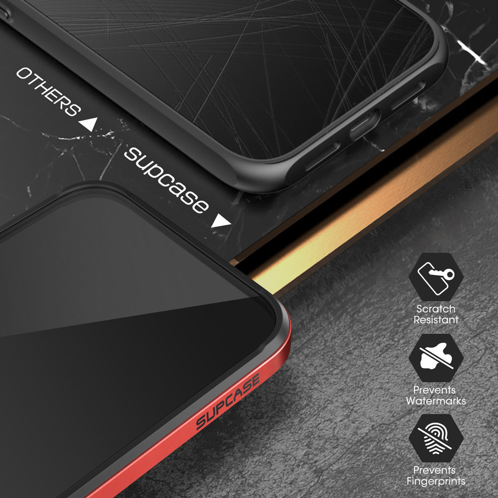iPhone 12 Pro 6.1 Inch Case - Unicorn Beetle Edge Clear Bumper with Metallic Red Trim | Shockproof Protective Cover for Everyday Use, Work & Outdoor Activities
