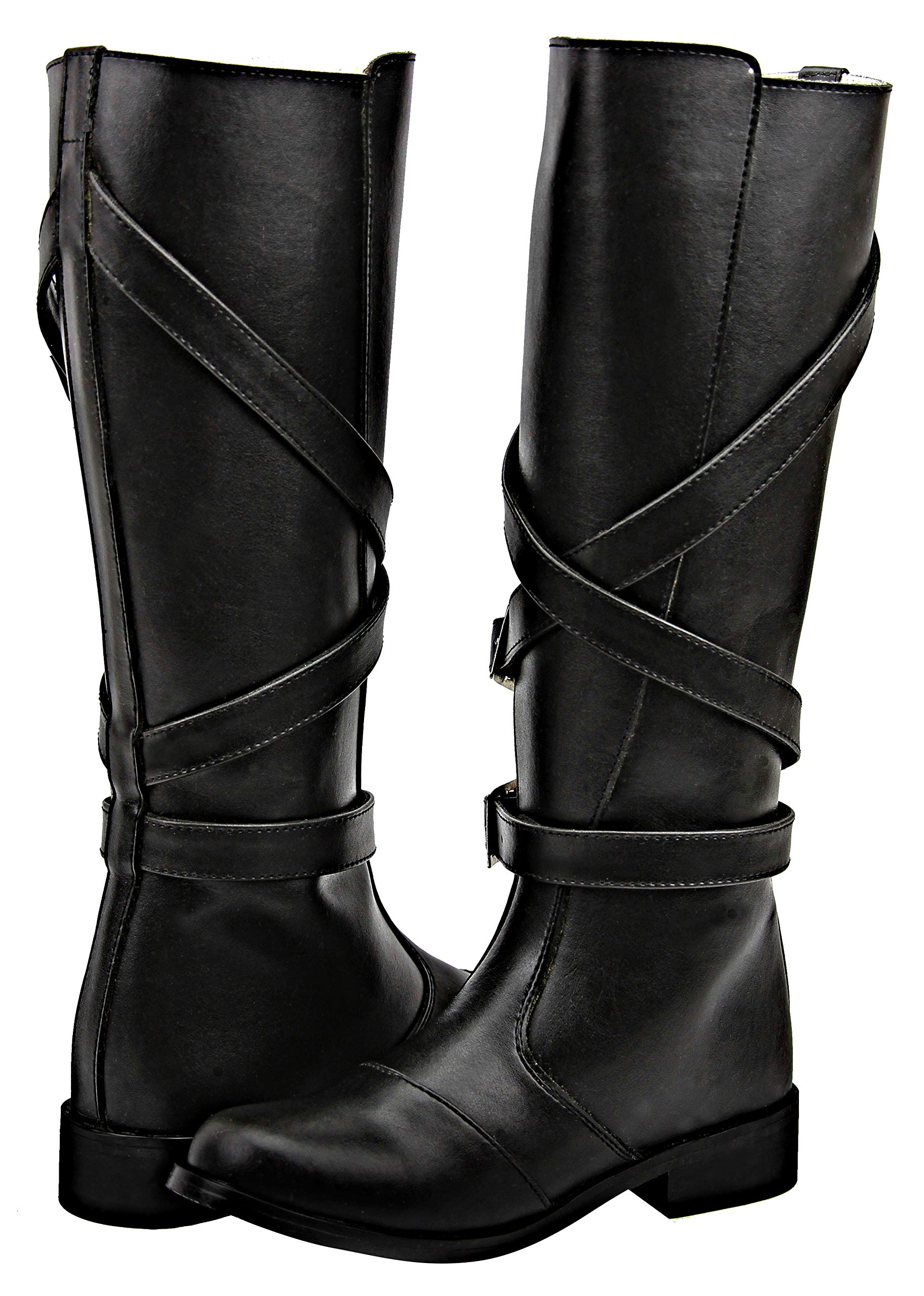 Men's Motorcycle Riding Leather Knee High Boots - Stylish Black Tall Biker Boots for Harley Davidson & Cruiser Riders - Perfect for Motorcycle Tours, Riding Clubs & Outdoor Adventures