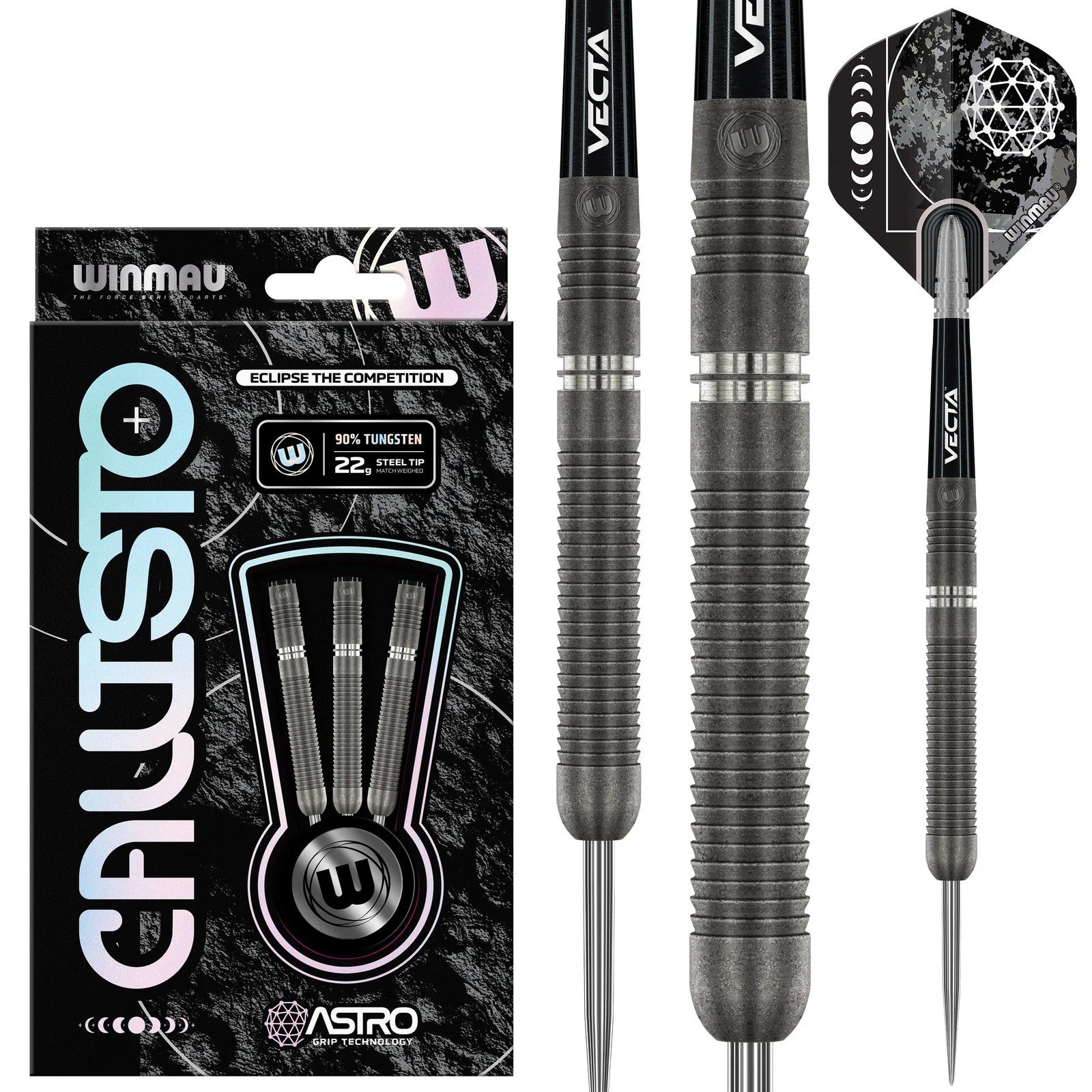 WINMAU Callisto 01 Professional Darts - 90% Tungsten Steel Tip Darts (24g) for Precision Throwing | Perfect for Tournaments, League Play & Home Practice