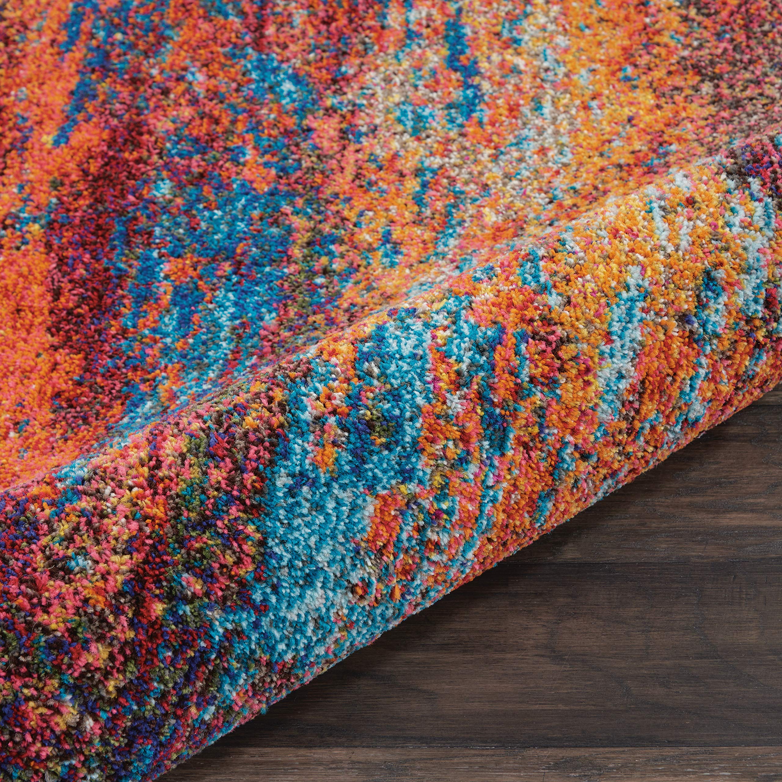 Nourison Celestial Red/Blue Atlantic 3' x 5' Contemporary Abstract Area Rug - Non-Shedding, Easy to Clean - Perfect for Bedroom, Living Room, Dining Room & Kitchen Decor (3x5)