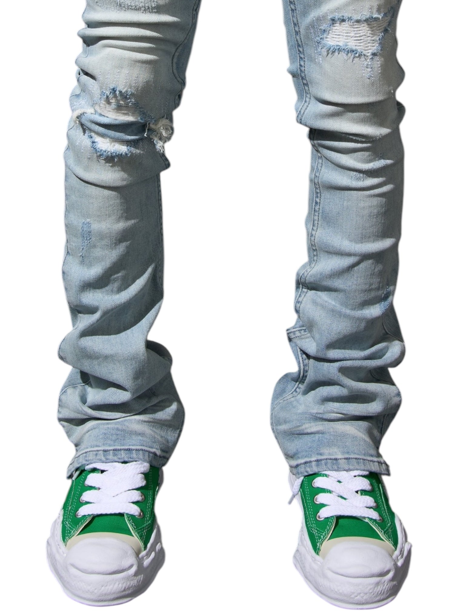 Serenede Azul Stacked Jeans for Women - High Waist Skinny Jeans in Sky Blue | Perfect for Casual Wear, Date Nights & Street Style Outfits