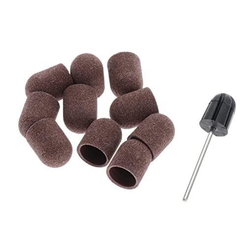 10Pcs Sanding Bands with Mandrel for Rotary Nail Drill - Professional Manicure Pedicure Kit for Nail Art, Acrylic & Gel Polish Removal - Perfect for Home & Salon Use